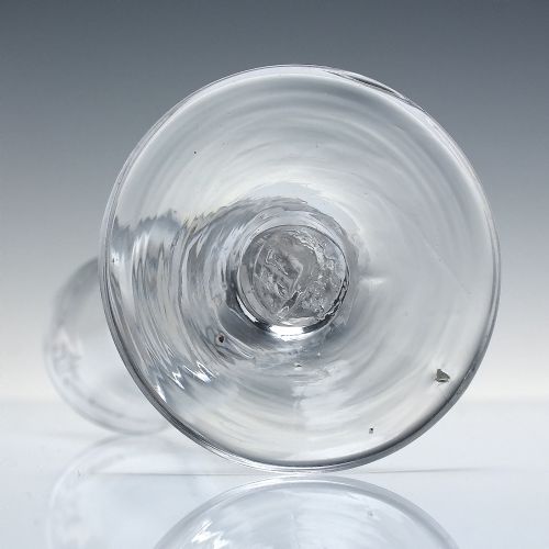 RARE 18TH CENTURY BALUSTROID RATAFIA GLASS C1750 - ADDITIONAL PHOTO 4