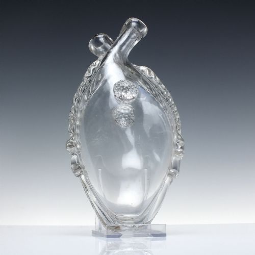 antique georgian engraved glass gimmel flask c1830 - CATEGORY: ANTIQUE GLASS - DATED GEORGIAN