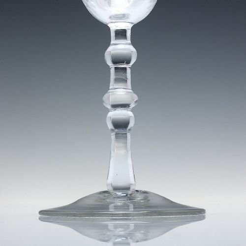18TH CENTURY FRIENDSHIP ENGRAVED LIGHT BALUSTER WINE GLASS C1745 - ADDITIONAL PHOTO 2