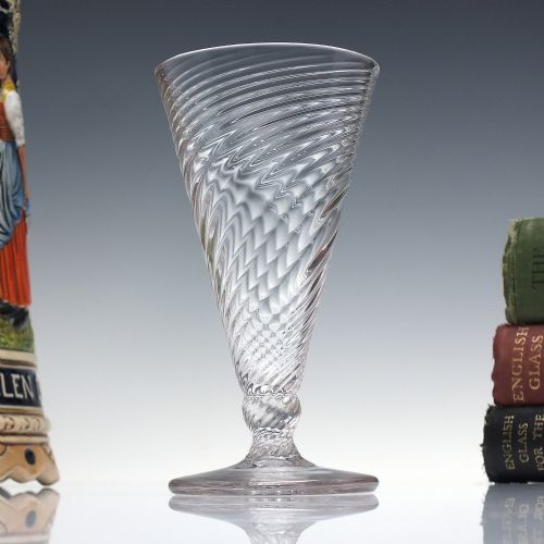18th century full wrythen ale glass c1780 - CATEGORY: ANTIQUE GLASS - DATED 1750