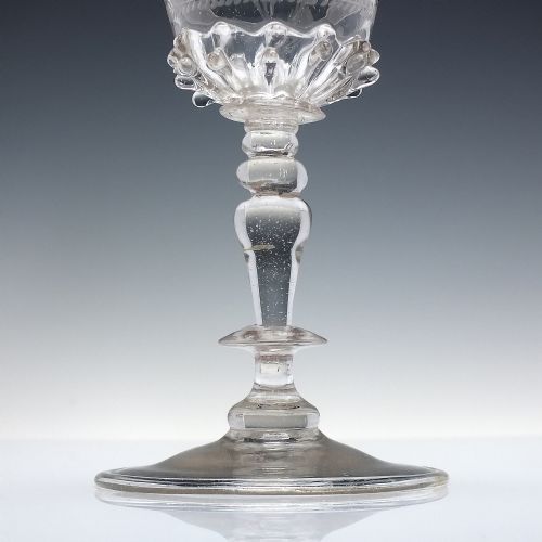 17TH CENTURY BOHEMIAN ENGRAVED WINE GLASS GOBLET C1680 - ADDITIONAL PHOTO 2