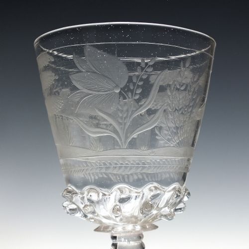 17TH CENTURY BOHEMIAN ENGRAVED WINE GLASS GOBLET C1680 - ADDITIONAL PHOTO 5