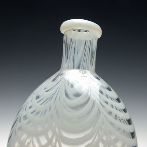 VICTORIAN NAILSEA GLASS FLASK WITH RARE OPALESCENT RIM C1830 - ADDITIONAL PHOTO 2