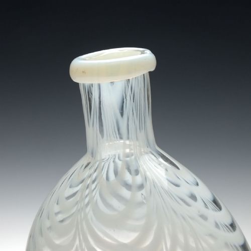 VICTORIAN NAILSEA GLASS FLASK WITH RARE OPALESCENT RIM C1830 - ADDITIONAL PHOTO 3