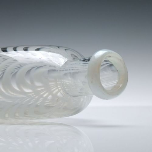VICTORIAN NAILSEA GLASS FLASK WITH RARE OPALESCENT RIM C1830 - ADDITIONAL PHOTO 5