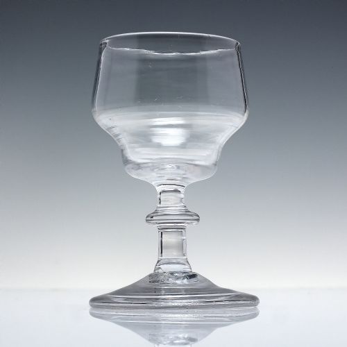 RARE GEORGIAN INCURVED CUP TOP BUCKET BOWL PORT WINE GLASS C1740 - ADDITIONAL PHOTO 1