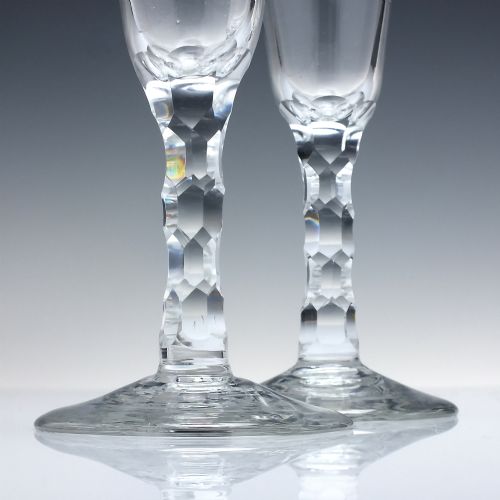 PAIR 18TH CENTURY FACET CUT ALE GLASS C1780 - ADDITIONAL PHOTO 1