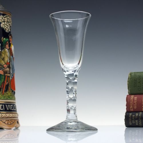 18th century facet cut ale glass c1780 - CATEGORY: ANTIQUE GLASS - DATED GEORGIAN