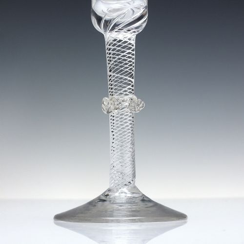 GEORGIAN WINE GLASS WITH VERMICULAR COLLAR C1750 - ADDITIONAL PHOTO 2