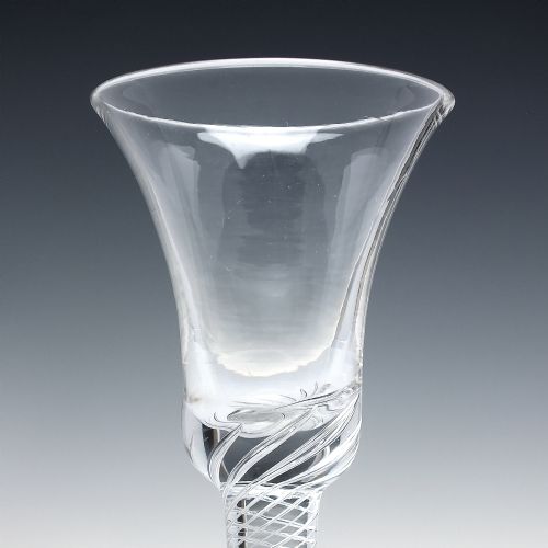 GEORGIAN WINE GLASS WITH VERMICULAR COLLAR C1750 - ADDITIONAL PHOTO 3
