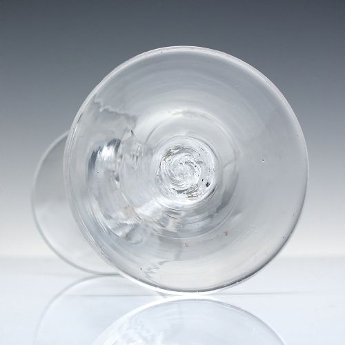 GEORGIAN WINE GLASS WITH VERMICULAR COLLAR C1750 - ADDITIONAL PHOTO 5