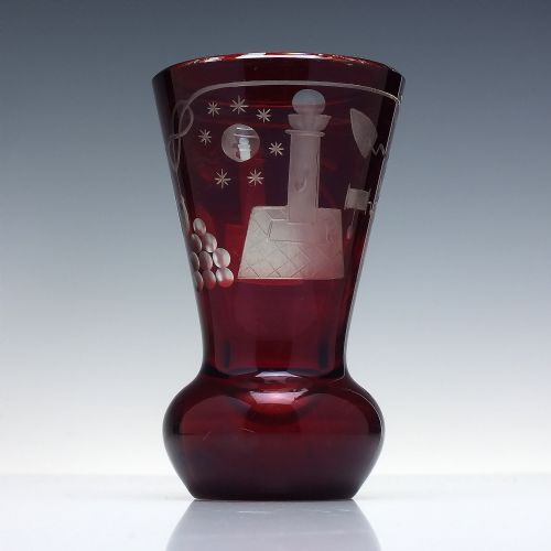 VICTORIAN MASONIC ENGRAVED FIRING GLASS C1880 - ADDITIONAL PHOTO 5