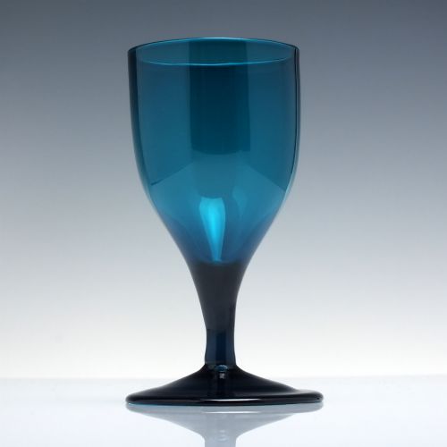 PAIR GEORGIAN PEACOCK BLUE WINE GLASSES C1800 - ADDITIONAL PHOTO 5