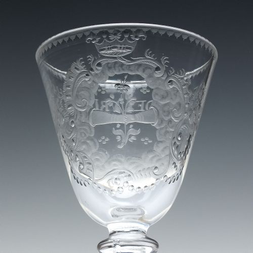 18TH CENTURY FRIENDSHIP ENGRAVED LIGHT BALUSTER WINE GLASS C1750 - ADDITIONAL PHOTO 5