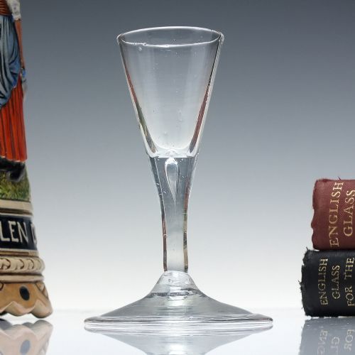 18th century gin glass with folded foot c1780 - CATEGORY: ANTIQUE GLASS - DATED GEORGIAN