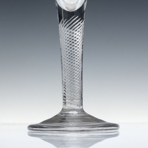 GEORGIAN MULTI SPIRAL AIR TWIST WINE GLASS C1745 WITH FOLDED FOOT - ADDITIONAL PHOTO 1