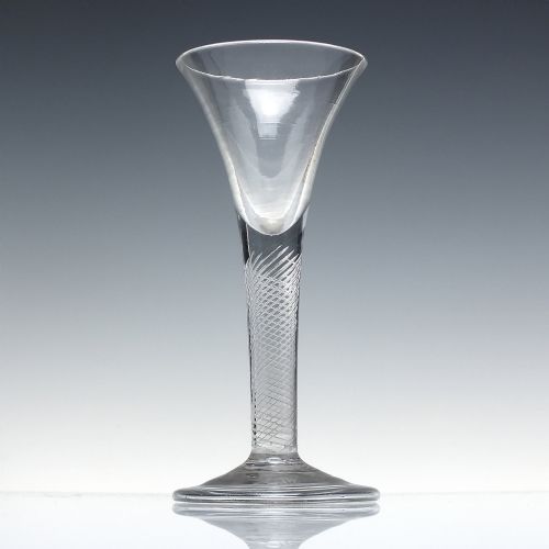 GEORGIAN MULTI SPIRAL AIR TWIST WINE GLASS C1745 WITH FOLDED FOOT - ADDITIONAL PHOTO 2