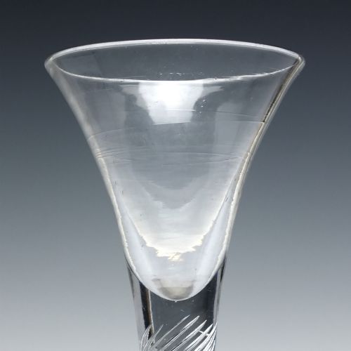 GEORGIAN MULTI SPIRAL AIR TWIST WINE GLASS C1745 WITH FOLDED FOOT - ADDITIONAL PHOTO 3