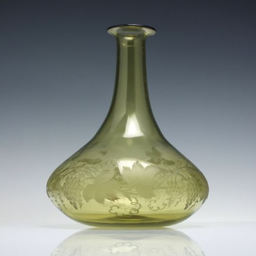 ENGRAVED AMBER GLASS MELL DECANTER C1830 - ADDITIONAL PHOTO 2