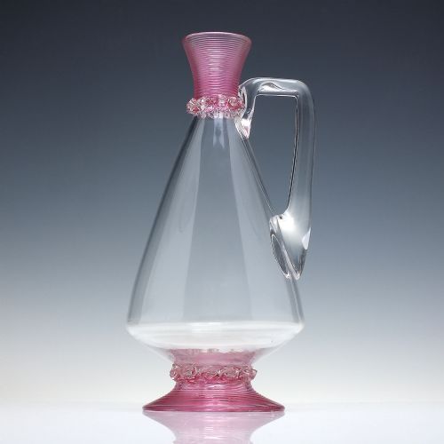 RARE 19TH CENTURY GLASS CLARET JUG C1880 BY STEVENS WILLIAMS - ADDITIONAL PHOTO 1