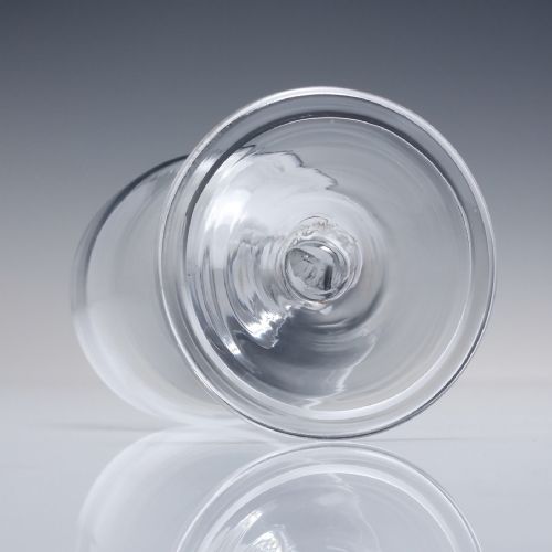 18TH CENTURY PLAIN STEM DRAM GLASS C1760 - ADDITIONAL PHOTO 3