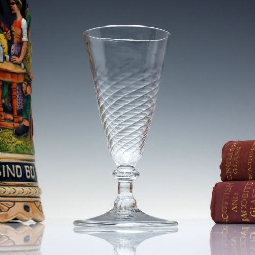18th century half wrythen ale glass c1780 - CATEGORY: ANTIQUE GLASS - DATED EDWARDIAN