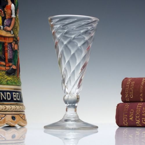 18th century full wrythen ale glass c1780 - CATEGORY: ANTIQUE GLASS - DATED GEORGIAN