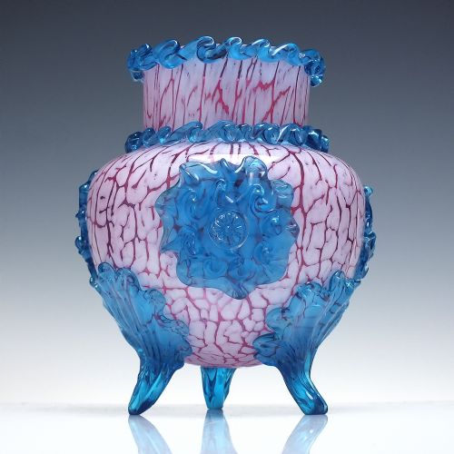 rare 19th century harrach bohemian cased glass vase c1880 - CATEGORY: ANTIQUE GLASS - DATED VICTORIAN