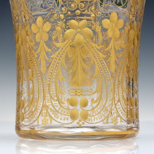 OUTSTANDING 19TH CENTURY ENGRAVED AND GILDED GLASS VASE C1880 - ADDITIONAL PHOTO 4