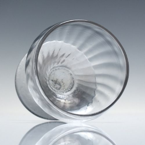 RARE GEORGIAN RIB MOULDED MONTEITH OR BONNET GLASS C1780 - ADDITIONAL PHOTO 1