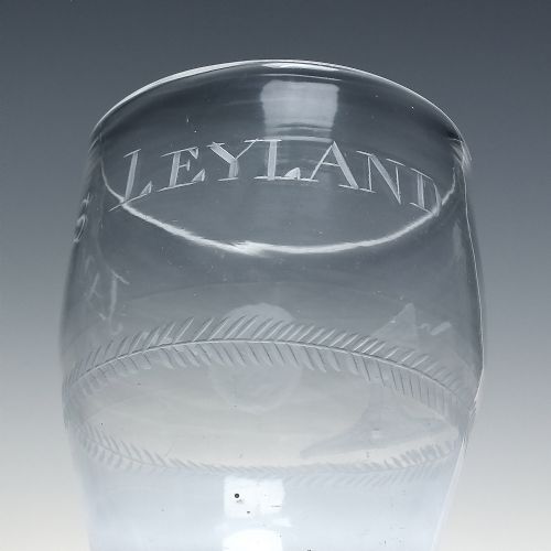 RARE 18TH CENTURY MASONIC ENGRAVED GLASS BARREL TUMBLER C1760 - ADDITIONAL PHOTO 3