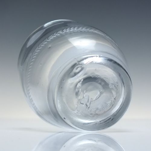 RARE 18TH CENTURY MASONIC ENGRAVED GLASS BARREL TUMBLER C1760 - ADDITIONAL PHOTO 5