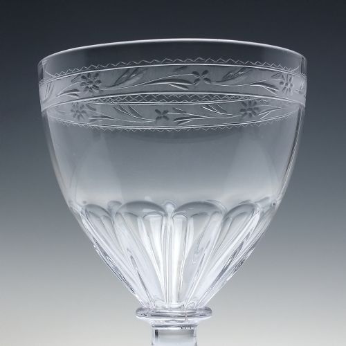 GEORGIAN ENGRAVED GLASS RUMMER WITH LEMON SQUEEZER FOOT C1800 - ADDITIONAL PHOTO 2