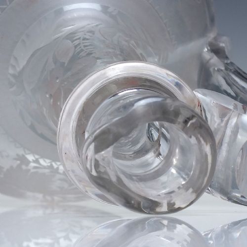VICTORIAN ENGRAVED GLASS CLARET JUG C1870 - ADDITIONAL PHOTO 5