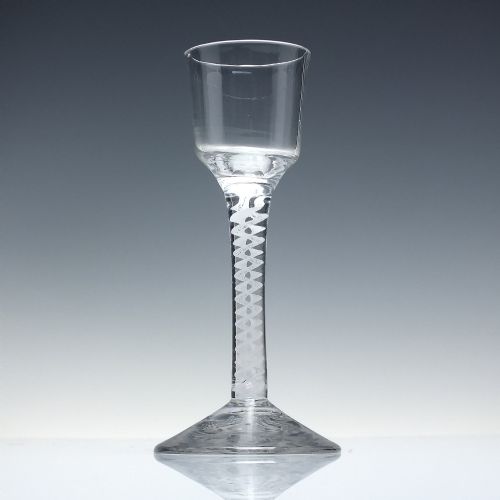 GEORGIAN WINE GLASS WITH OPAQUE TWIST STEM C1760 - ADDITIONAL PHOTO 1