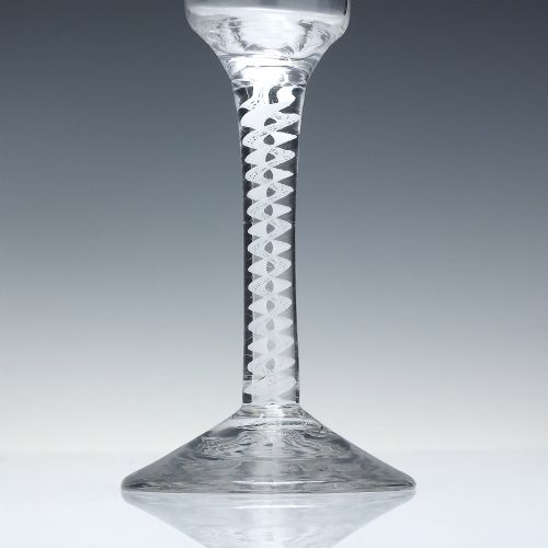 GEORGIAN WINE GLASS WITH OPAQUE TWIST STEM C1760 - ADDITIONAL PHOTO 2
