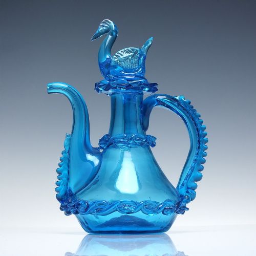 antique italian glass oil porron c1900 - CATEGORY: ANTIQUE GLASS - DATED VICTORIAN