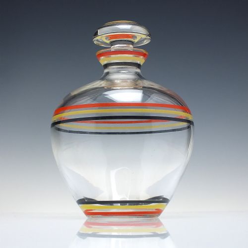 art deco vintage enamelled spirit or cocktail glass decanter c1930 - CATEGORY: ANTIQUE GLASS - DATED 1930