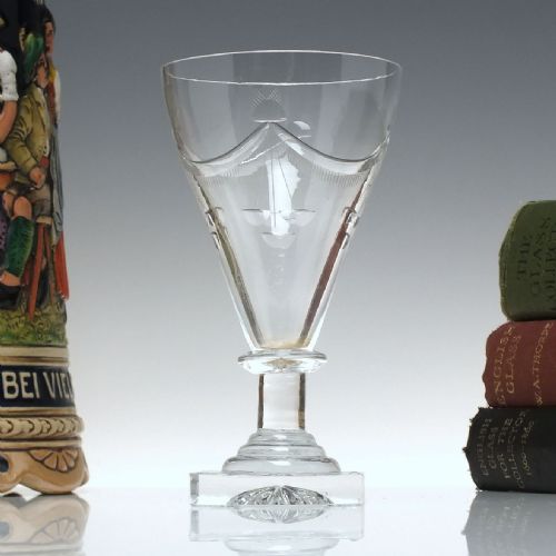 georgian engraved lemon squeezer glass rummer c1800 - CATEGORY: ANTIQUE GLASS - DATED GEORGIAN