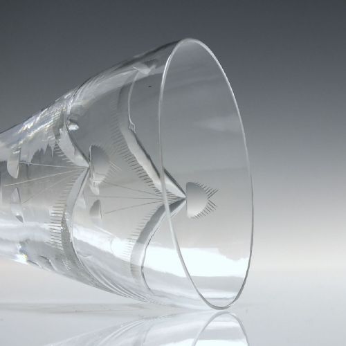 GEORGIAN ENGRAVED LEMON SQUEEZER GLASS RUMMER C1800 - ADDITIONAL PHOTO 2
