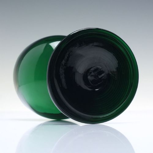 GEORGIAN BRISTOL GREEN WINE ROEMER GLASS WITH OPEN HOLLOW STEM C1820 - ADDITIONAL PHOTO 3