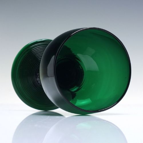 GEORGIAN BRISTOL GREEN WINE ROEMER GLASS WITH OPEN HOLLOW STEM C1820 - ADDITIONAL PHOTO 4