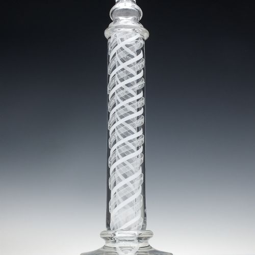 RARE EDWARDIAN OPAQUE TWIST GLASS CANDLE STICK C1900 - ADDITIONAL PHOTO 1