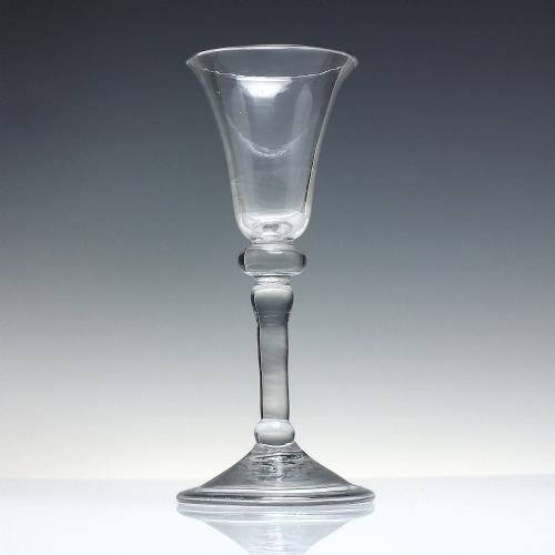 18TH CENTURY BALUSTROID WINE GLASS C1740 - ADDITIONAL PHOTO 1