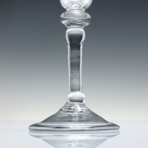 18TH CENTURY BALUSTROID WINE GLASS C1740 - ADDITIONAL PHOTO 2