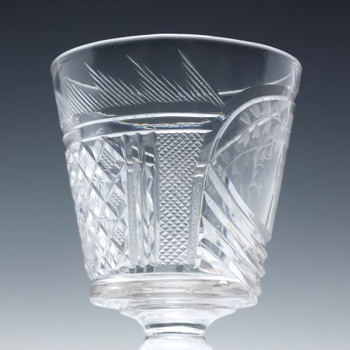 19TH CENTURY ANGLO IRISH ENGRAVED GLASS RUMMER C1820 - ADDITIONAL PHOTO 4