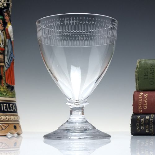 georgian engraved glass rummer c1800 - CATEGORY: ANTIQUE GLASS - DATED GEORGIAN