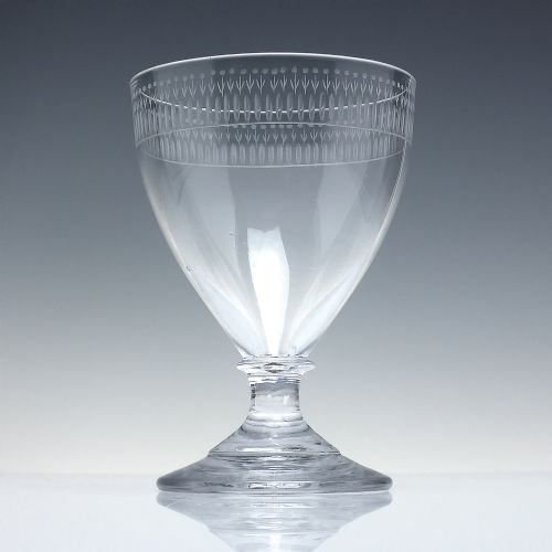 GEORGIAN ENGRAVED GLASS RUMMER C1800 - ADDITIONAL PHOTO 1