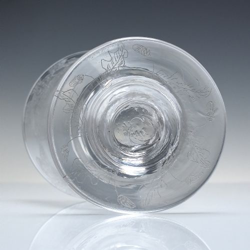 RARE VICTORIAN DIAMOND POINT HERALDIC ENGRAVED GLASS RUMMER C1847 - ADDITIONAL PHOTO 6