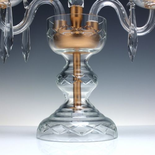 PAIR ANTIQUE EDWARDIAN GLASS CANDELABRA C1910 - ADDITIONAL PHOTO 6